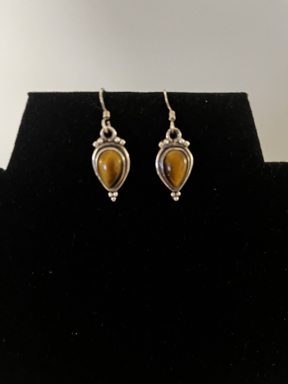 Lot of 3 Pairs Vintage 925 Sterling Silver Cabochon Dangle Earrings Boho