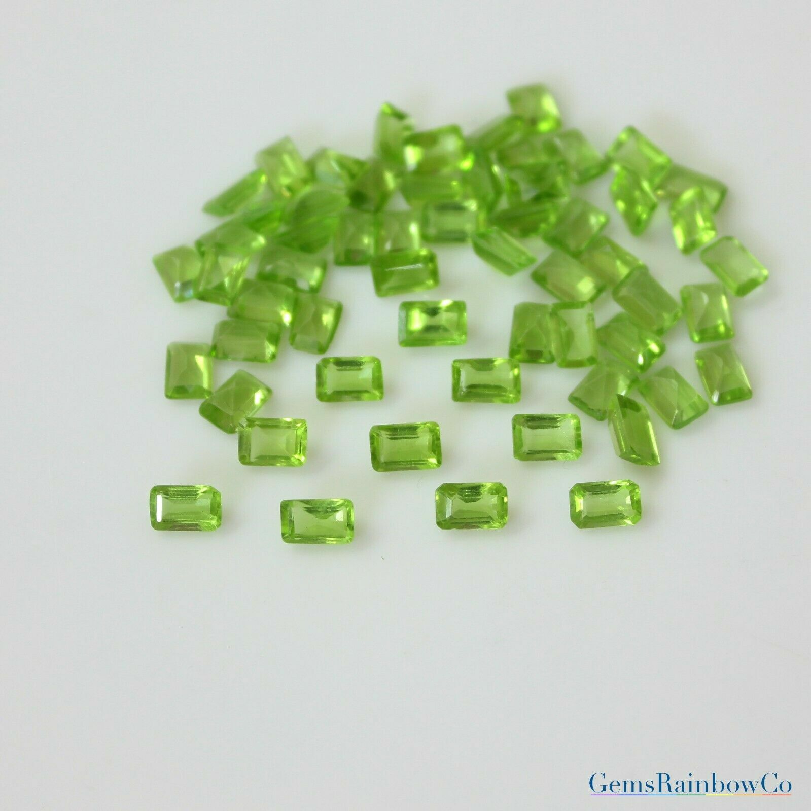 Natural Peridot Octagon 5x3mm, 6x4mm and 7x5mm Faceted Loose gemstones A Quality