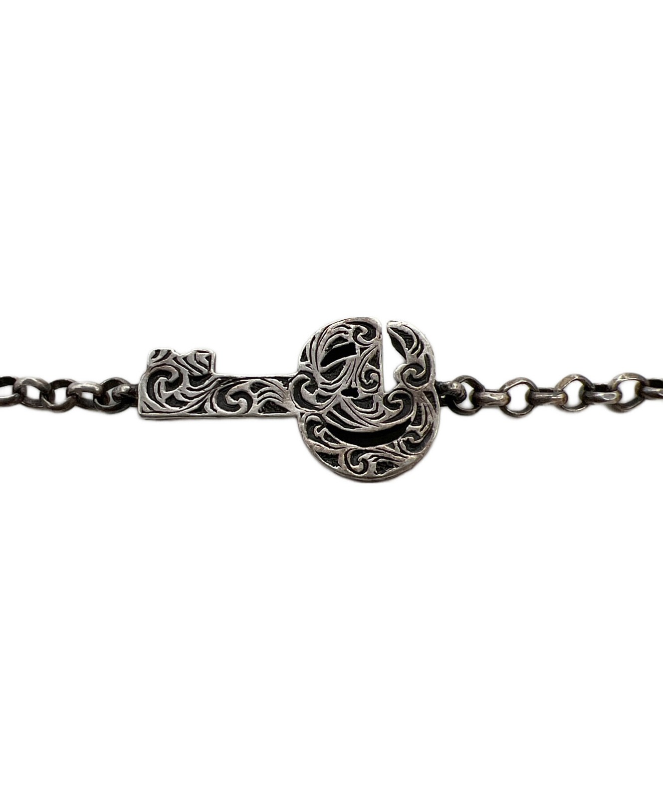 Gucci Double G Key Bracelet Silver 925 Lobster Clasp 17cm 6.6in Womens 770723
