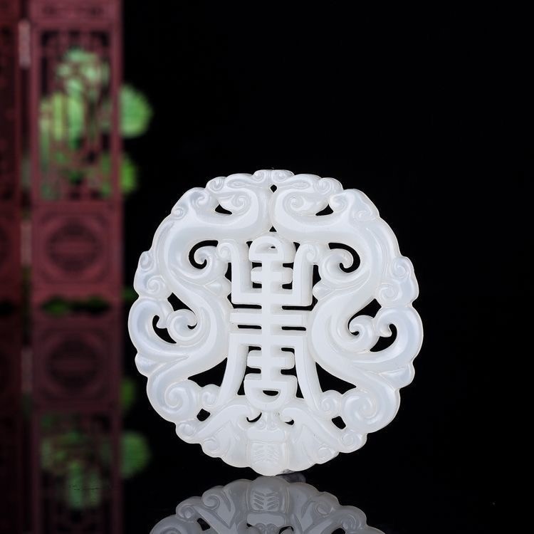 Real Grade A Natural White Jade Jadeite Women Plum blossom Peace Pendant