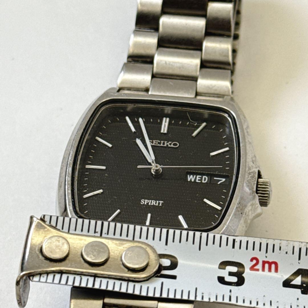 SEIKO SPIRIT 7N48 5000 Black Dial Watch Mens Timepiece Vintage Stainless JAPAN