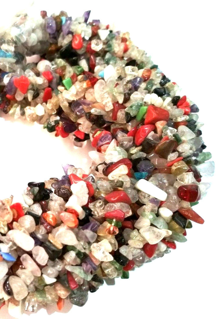 Multi Disco Quartz Chip 4-6mm Smooth Handmade Gemstone Beads 34″Inch 1 Strands