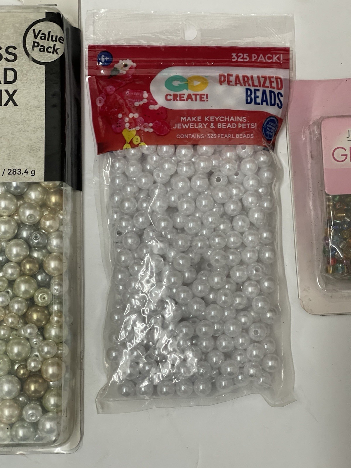 1 & 1/2lb lot of mixed glass beads jewelry findings for craft
