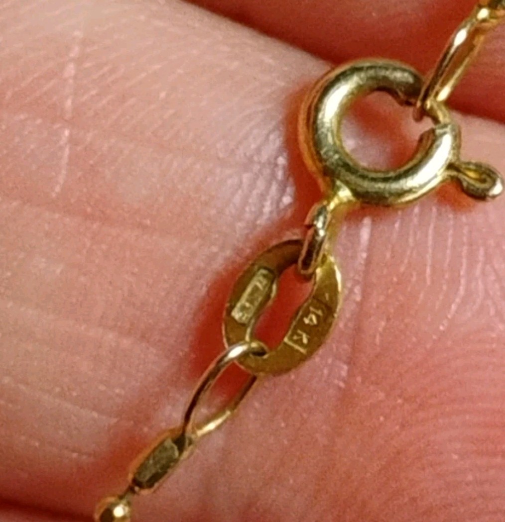 Italy UNOAERRE 14K Gold Italian Ball and Bar Link Chain 18″ Necklace 2.4g, Nice!