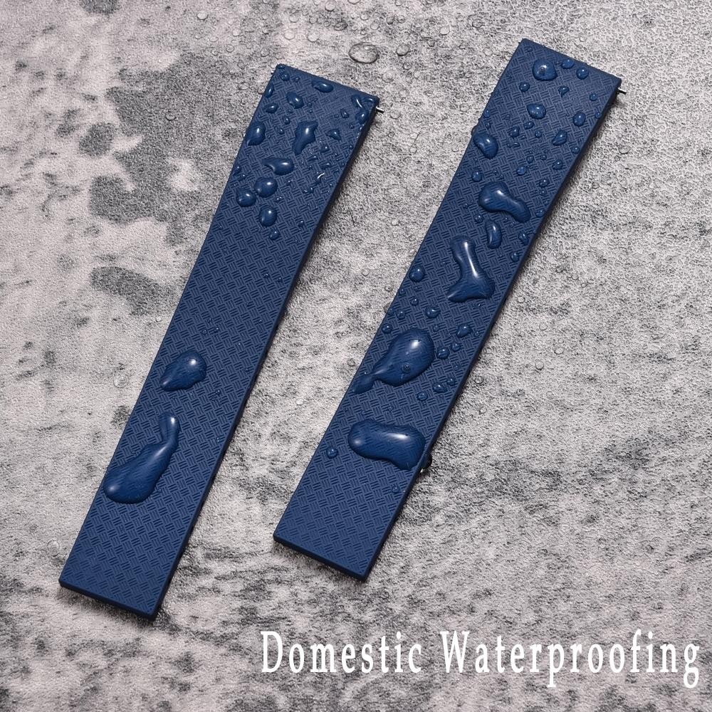 CTS FKM Rubber Watch Strap 18mm 19mm 20mm 22mm Cut To Size Butterfly Buckle