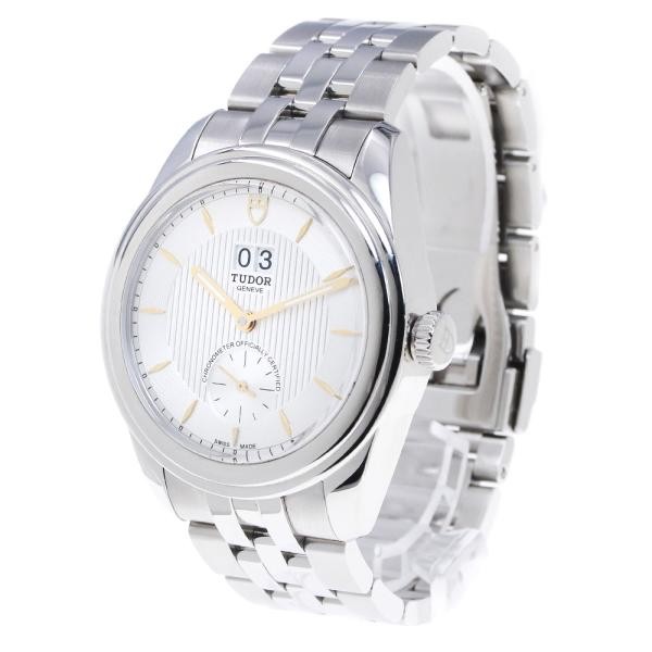 Tudor Glamour Double Date 57100 42mm SS Silver Dial Automatic Watch #C7318