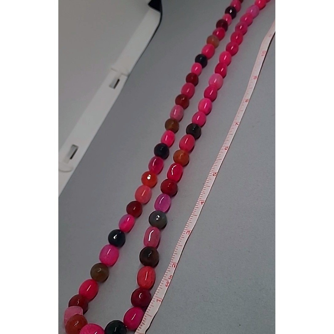 Jay King Necklace Pink Passion Feldspar Beaded Gemstone Strand Mine Finds 34″