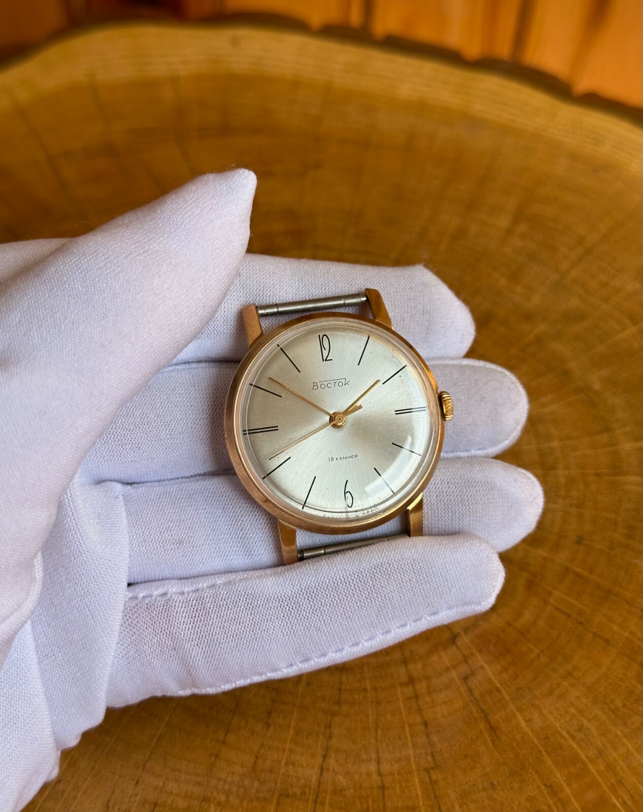 Vostok 2209 Gold Plated AU20 Vintage Original Soviet Classic Luxury Watch 1970s