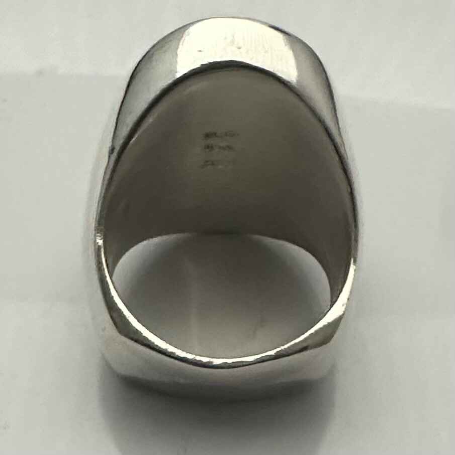 MJG STERLING SILVER XL 18 X24 mm OVAL BLACK ONYX RING. SZ 10. 34 Grams