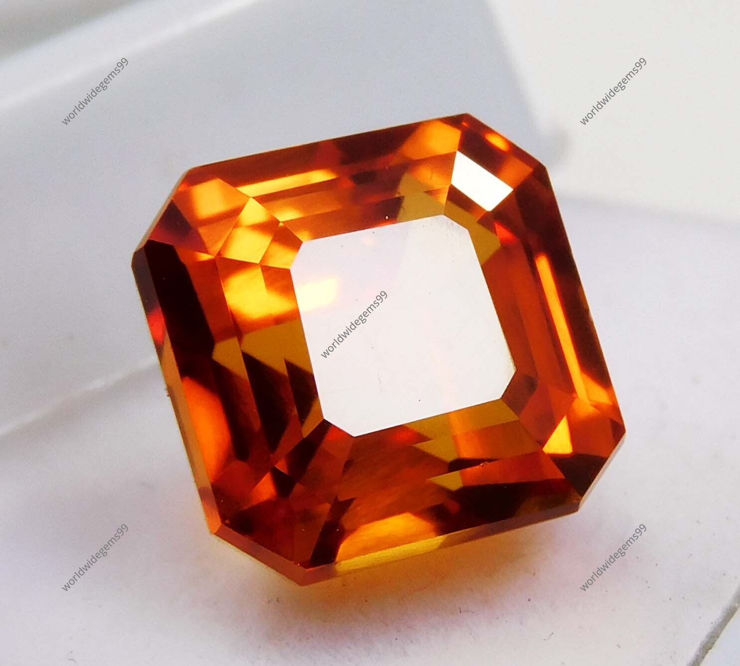 10.00 Ct Flawless Natural CERTIFIED Sapphire Rare Orange Square Loose Gemstone
