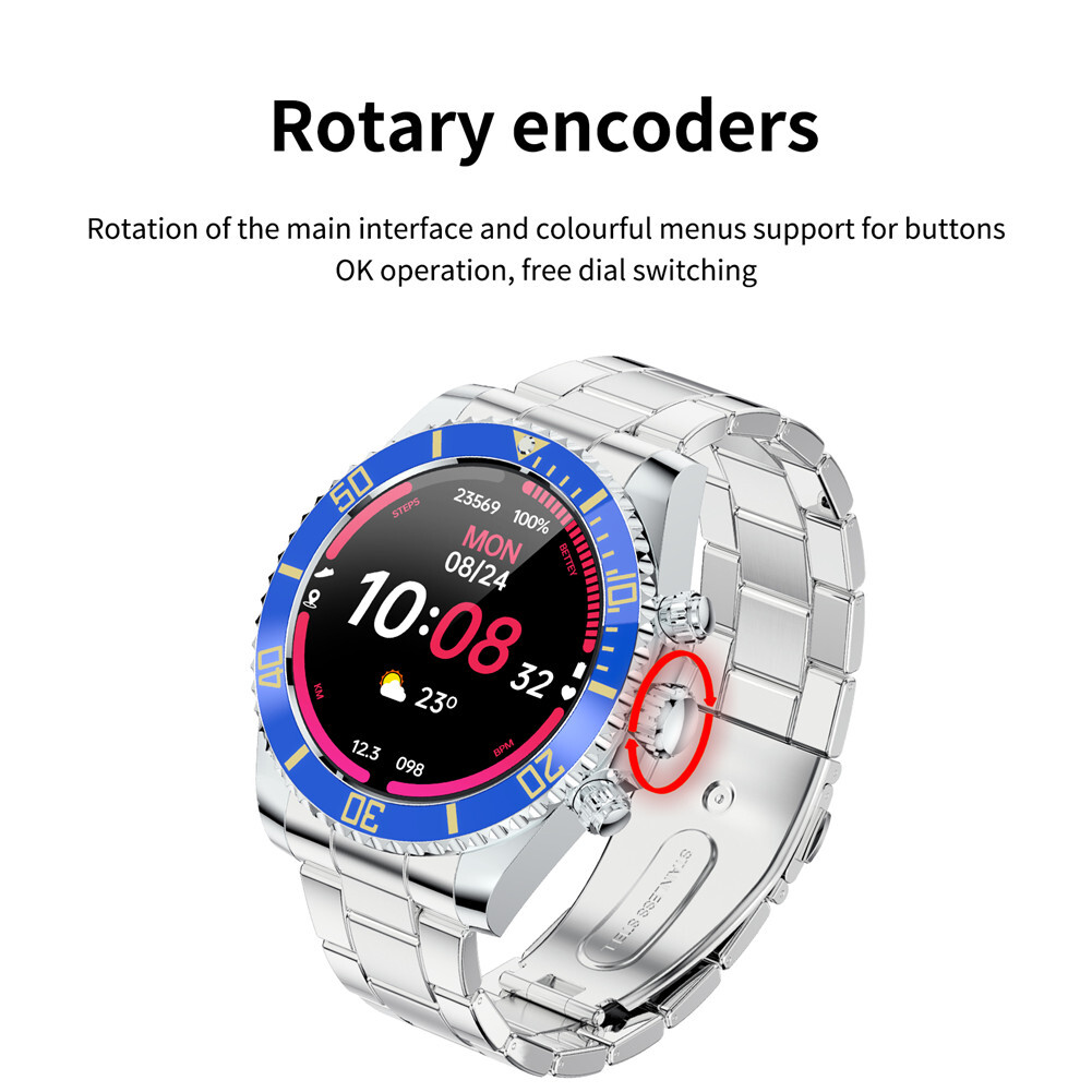 Men Smart Watch Luxury Sports Wristwatch Bluetooth Stainless Steel Smartwatch