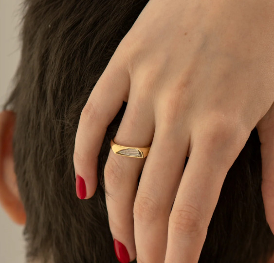 Diamond Ring Wedding Gold Lab Grown 18K Yellow Sliced Cut GLI IGI 5 6 1 Carat