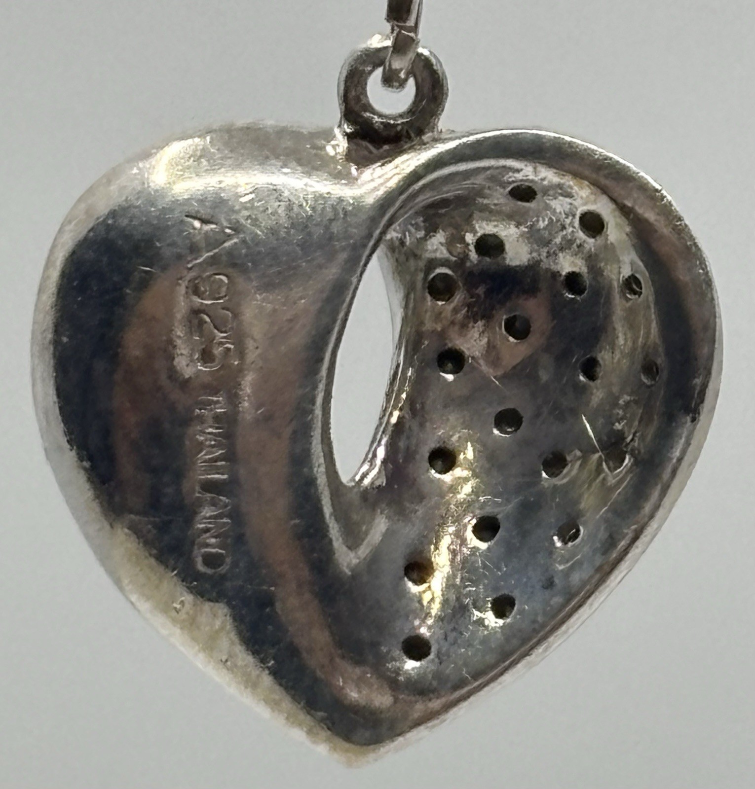 Sterling Silver Marcasite/cubic Zirconia Dangle Heart Earrings