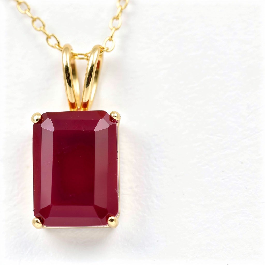 GENUINE 1.90 Cts RUBY PENDANT SOLID 14K YELLOW GOLD – Free Appraisal Service
