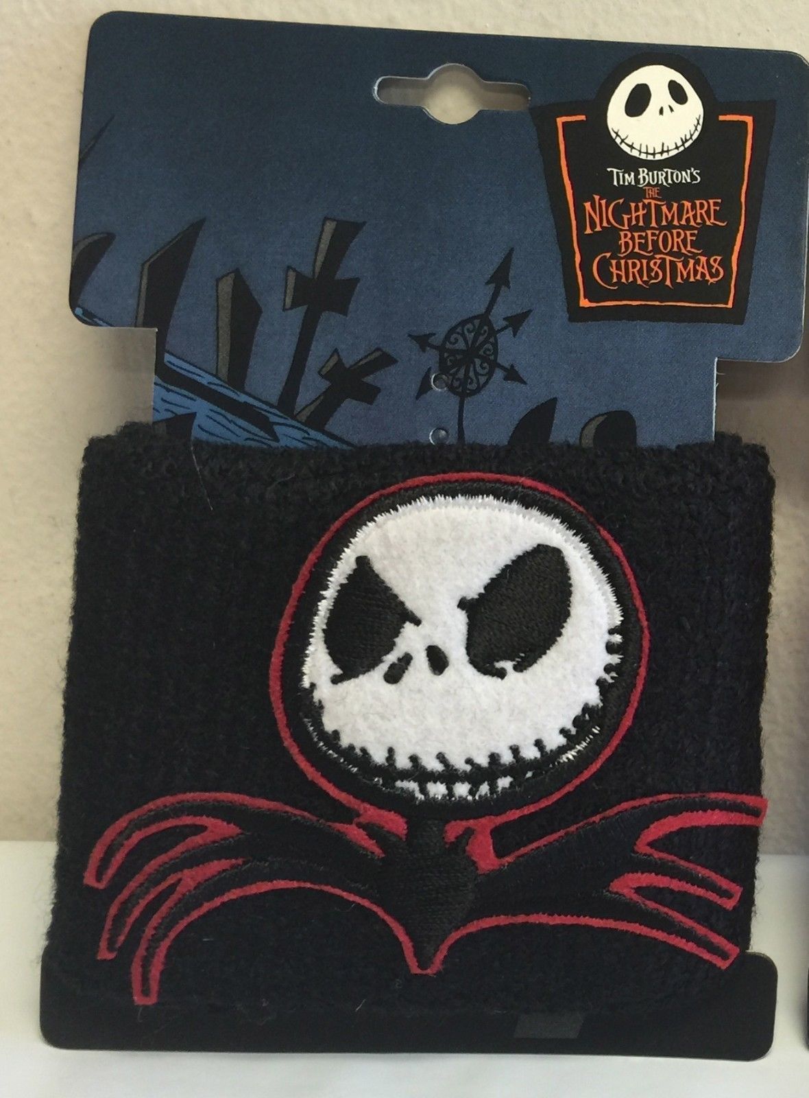Nightmare Before Christmas TWO 2 Black Wristband Jack Skellington Sweatband