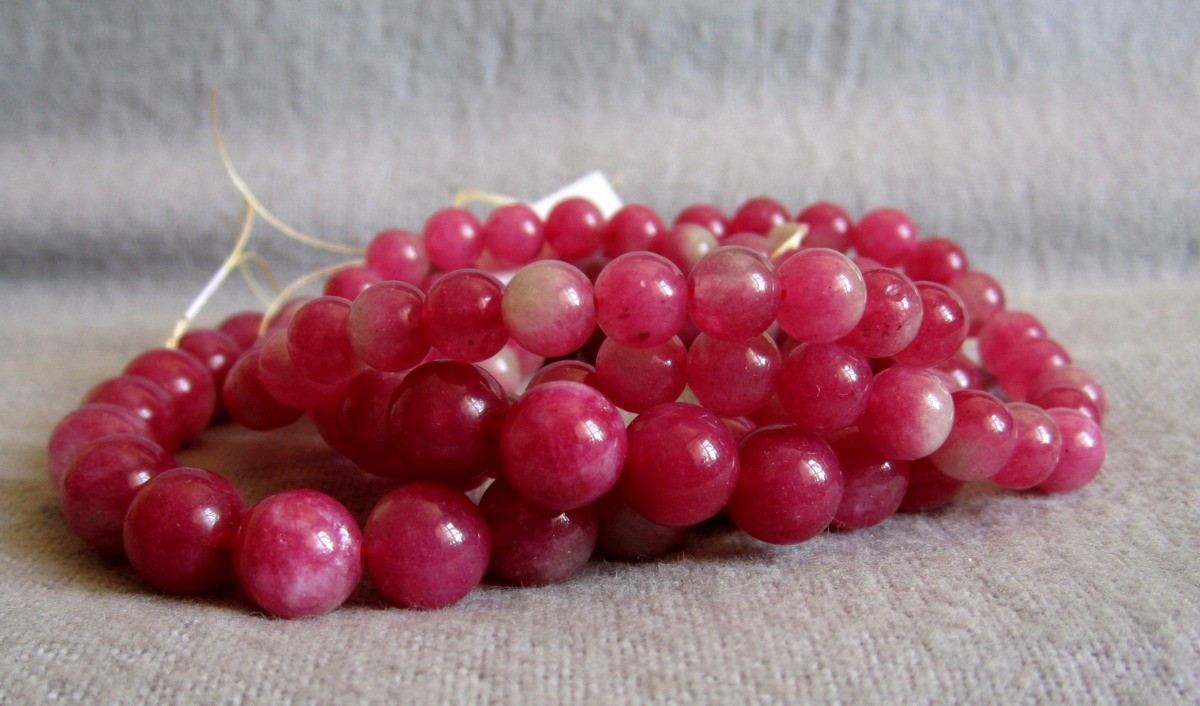 Watermelon Tourmaline Bracelet • Approx Ø 6.4+8.3mm / 15-21cm • Elastic
