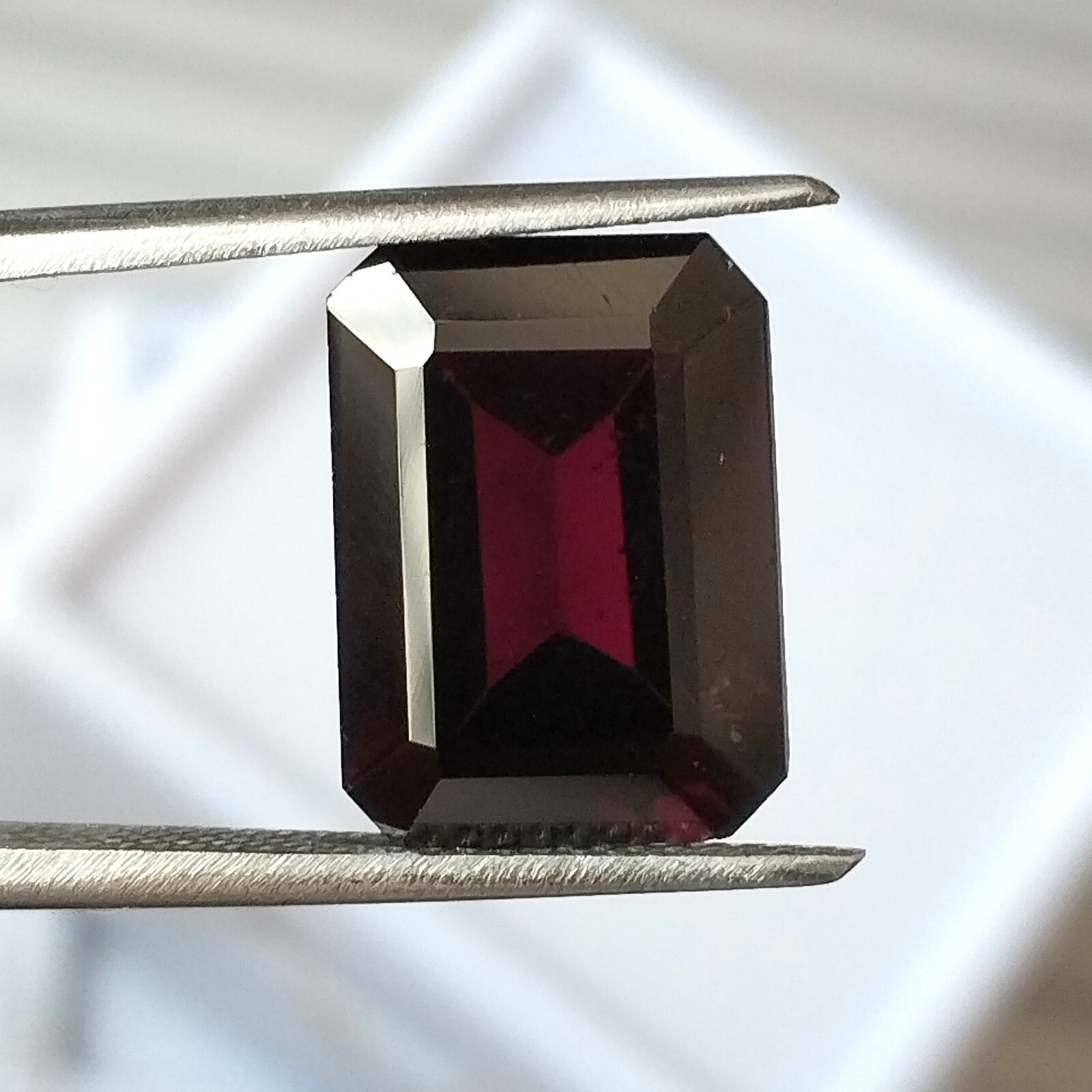 Natural Pink Garnet 14X10 mm Emerald Cut Unheated Faceted Loose Gemstone 9.75 CT