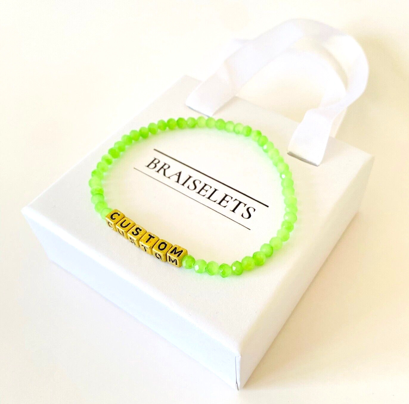Neon Green Custom Name Team Bracelet Party Favor Personalized Gift For Kid Women