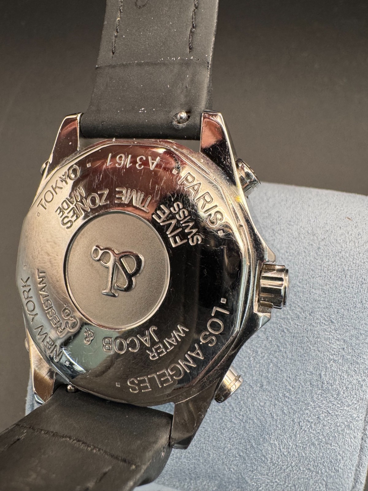Jacob & Co five time zone watch mother pearl dial with four vibrant flower shape