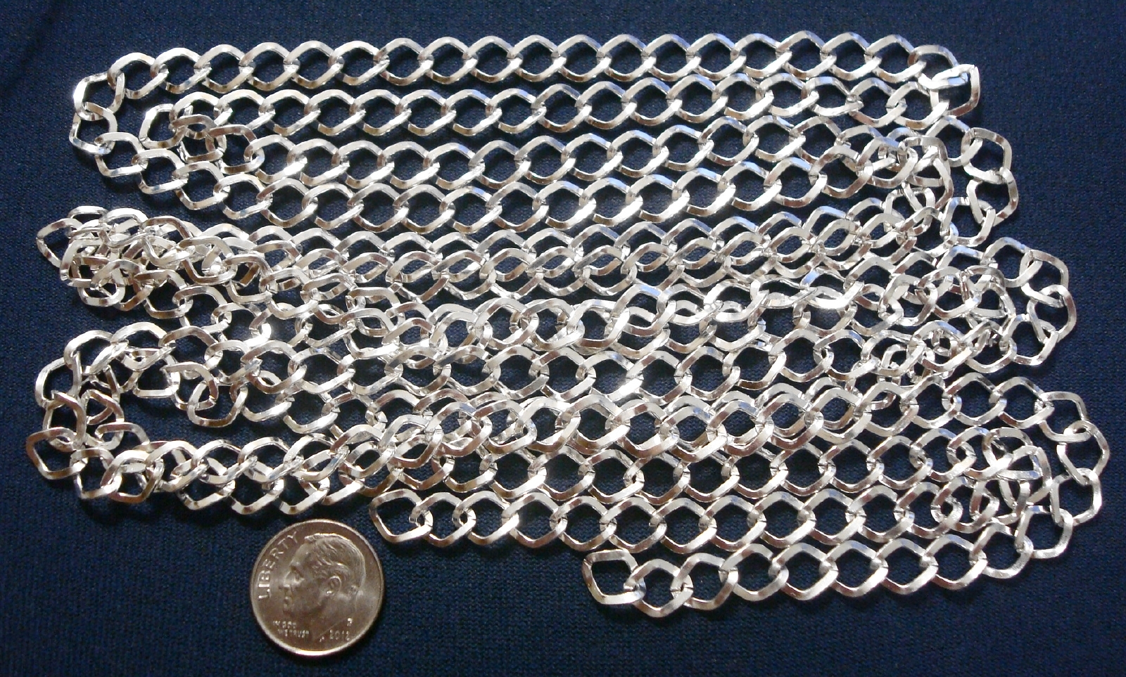 6 ft Silver plated cable chain 8x7mm diamond twist 4 open links inch PCH009