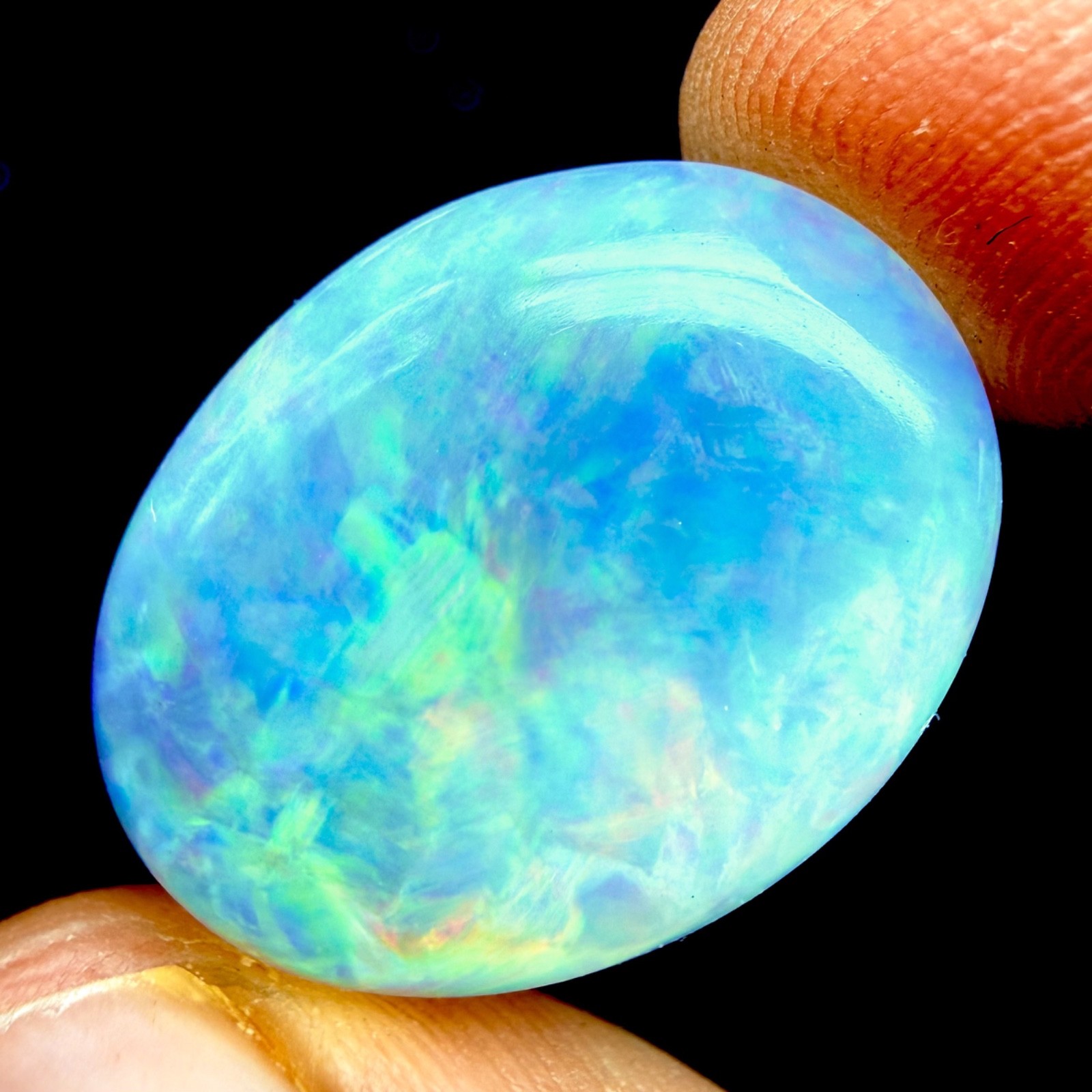 natural opal cabochon loose gemstone, multifire Ethiopian opal 18 Ct 23×17 mm