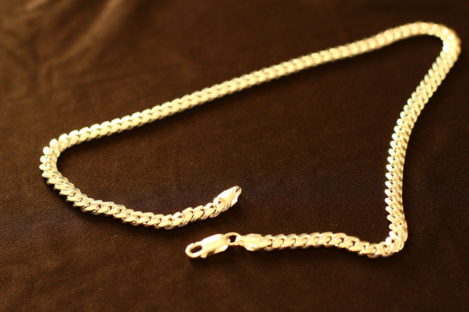 Real Solid 925 Sterling Silver Miami Cuban Mens Boys Chain Necklace Italian