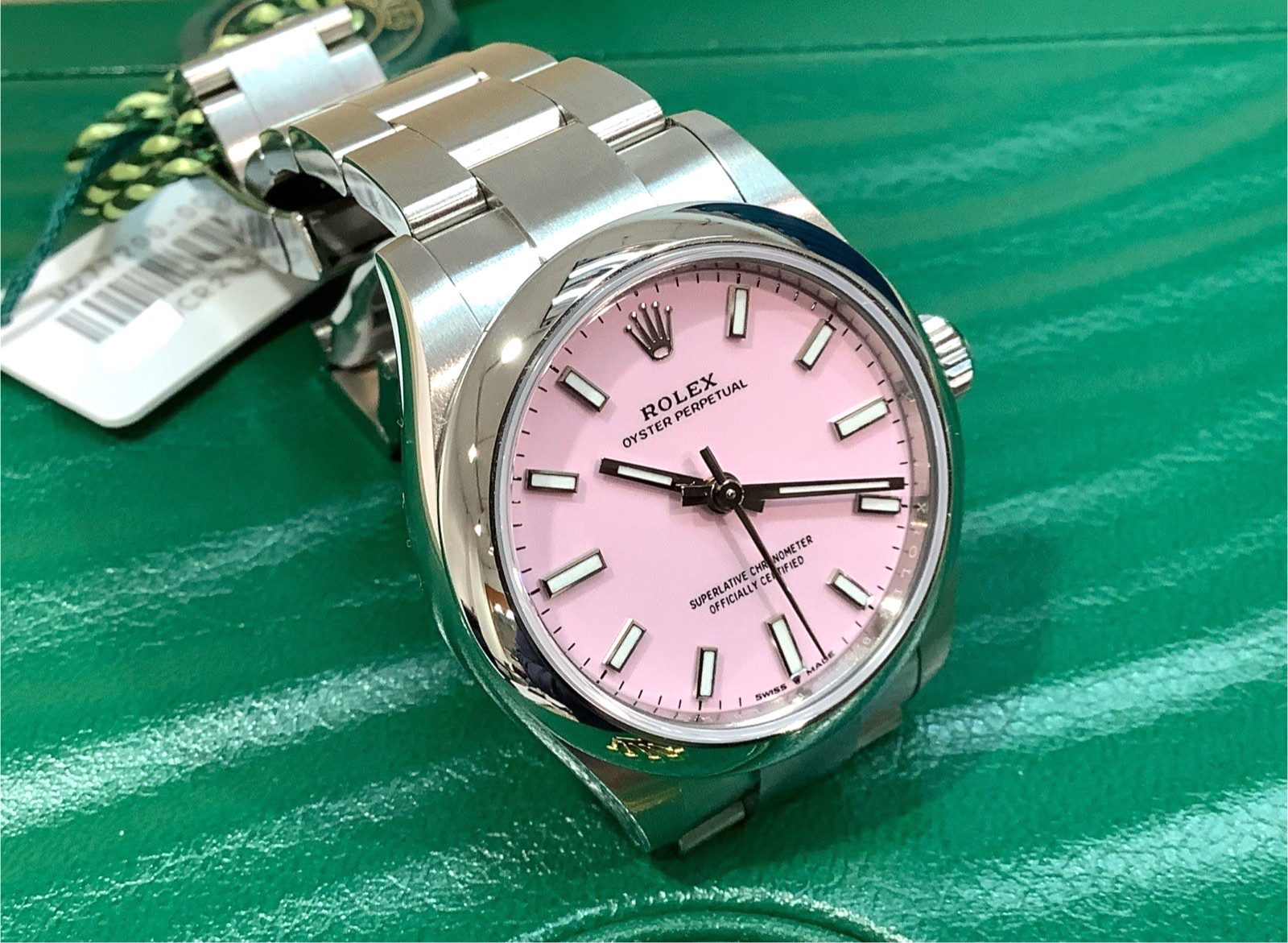 ROLEX 277200 Oyster Perpetual CANDY PINK 31mm Complete Set & Both Tags Still NIB