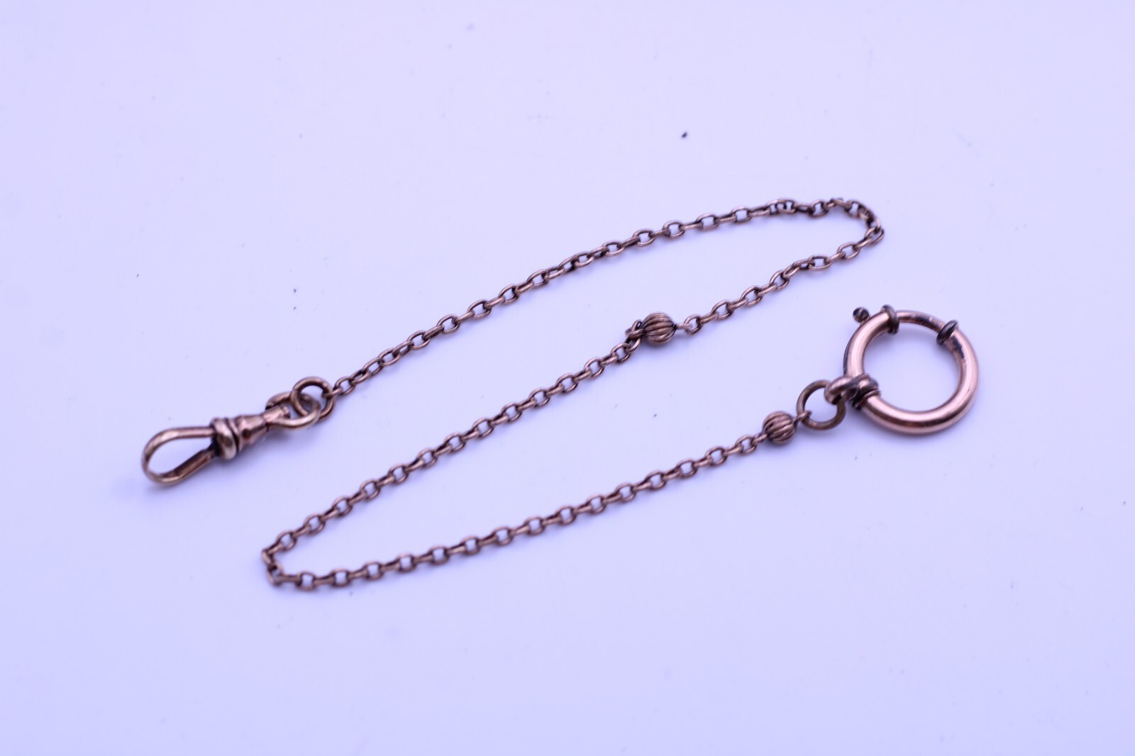 VICTORIAN GOLD FILLED POCKET WATCH CHAIN 28cm LONG 1.7mm WIDE (CT)