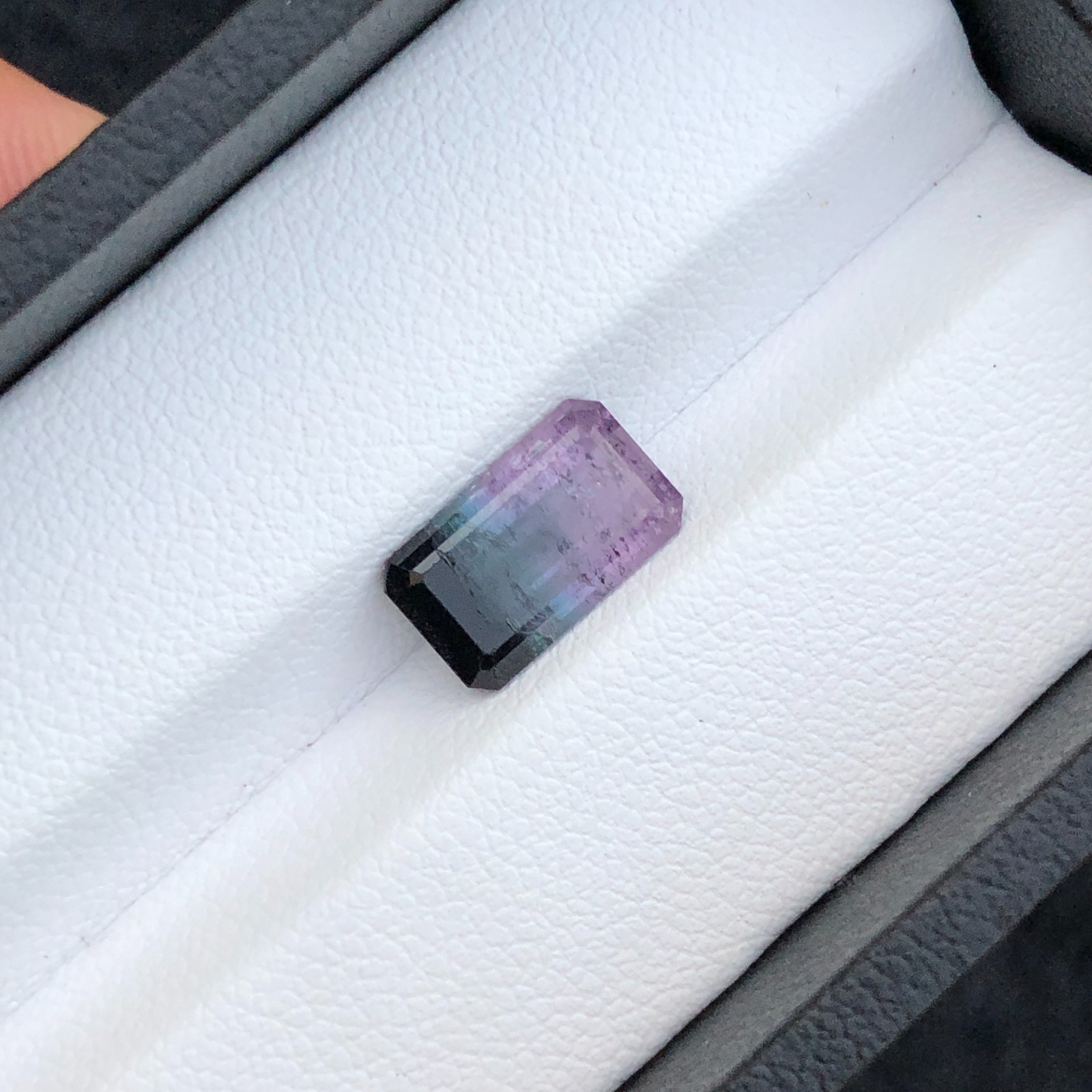 2.95 Carat Natural Loose Tri Tourmaline Emerald Cut Gemstone | Unheated