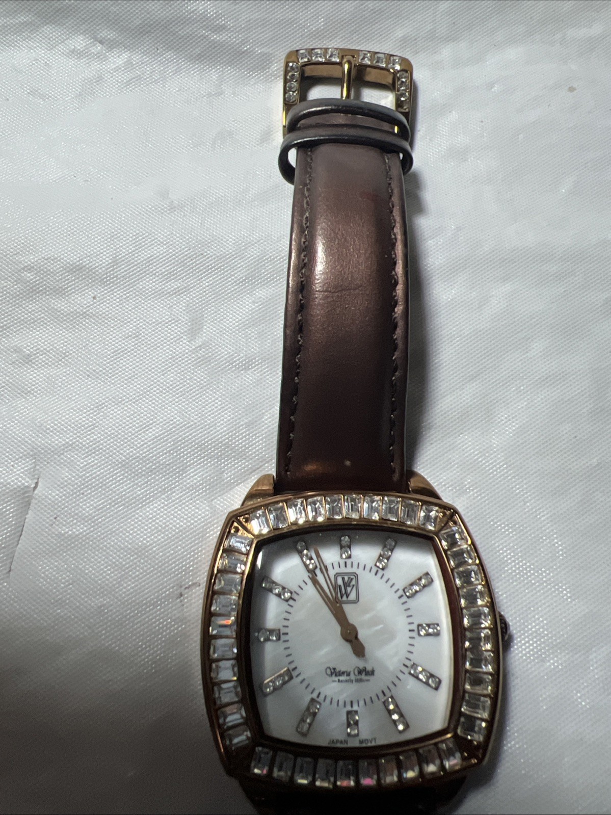 victoria wieck Beverly Hills,B8622, Crystal Studded, mother-Of-Pearl, ladies Wat