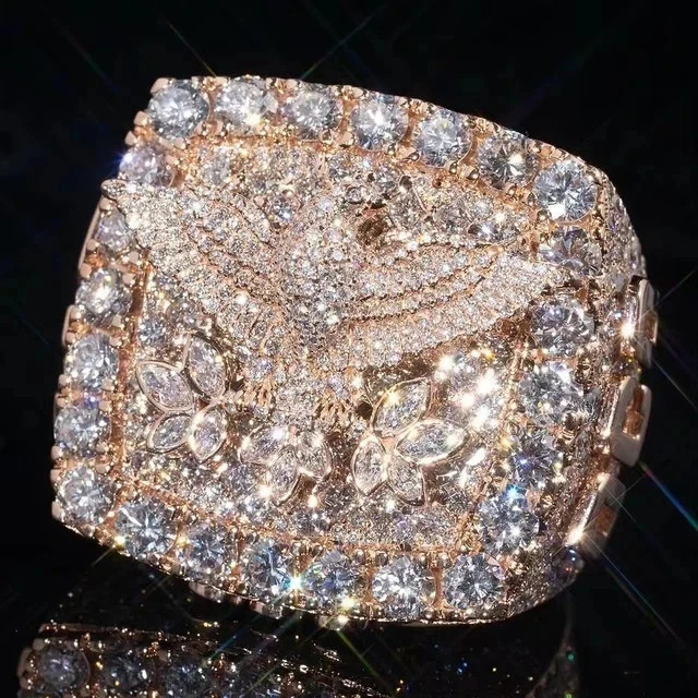 5TCW Round Cut Lab Created Diamond Custom Pinky Men’s Ring 14k Rose Gold Plated