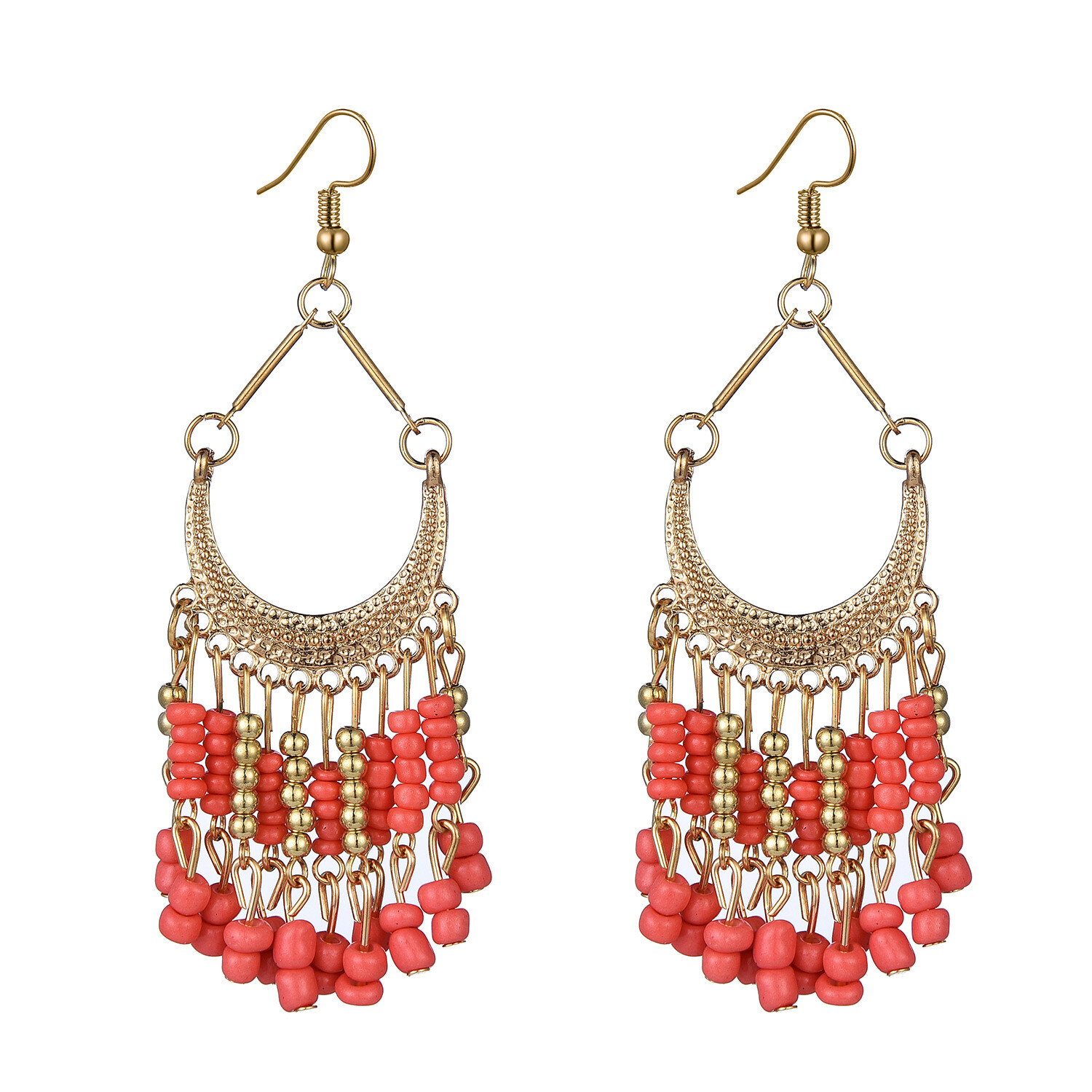 BOHO Seeds Beaded Earrings Fringe Tassel Bohemian Ethnic Dangle Drop Handmade