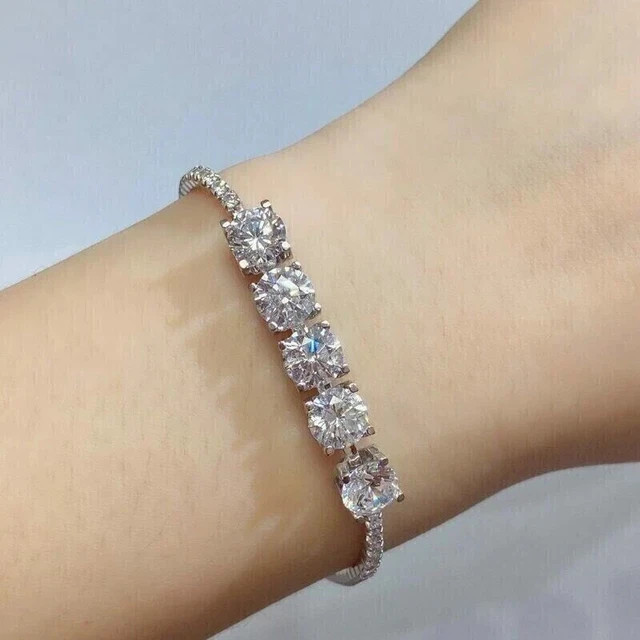 20Ct Round Cut Lab Created Diamond Tennis Bracelet 14K White Gold Plated