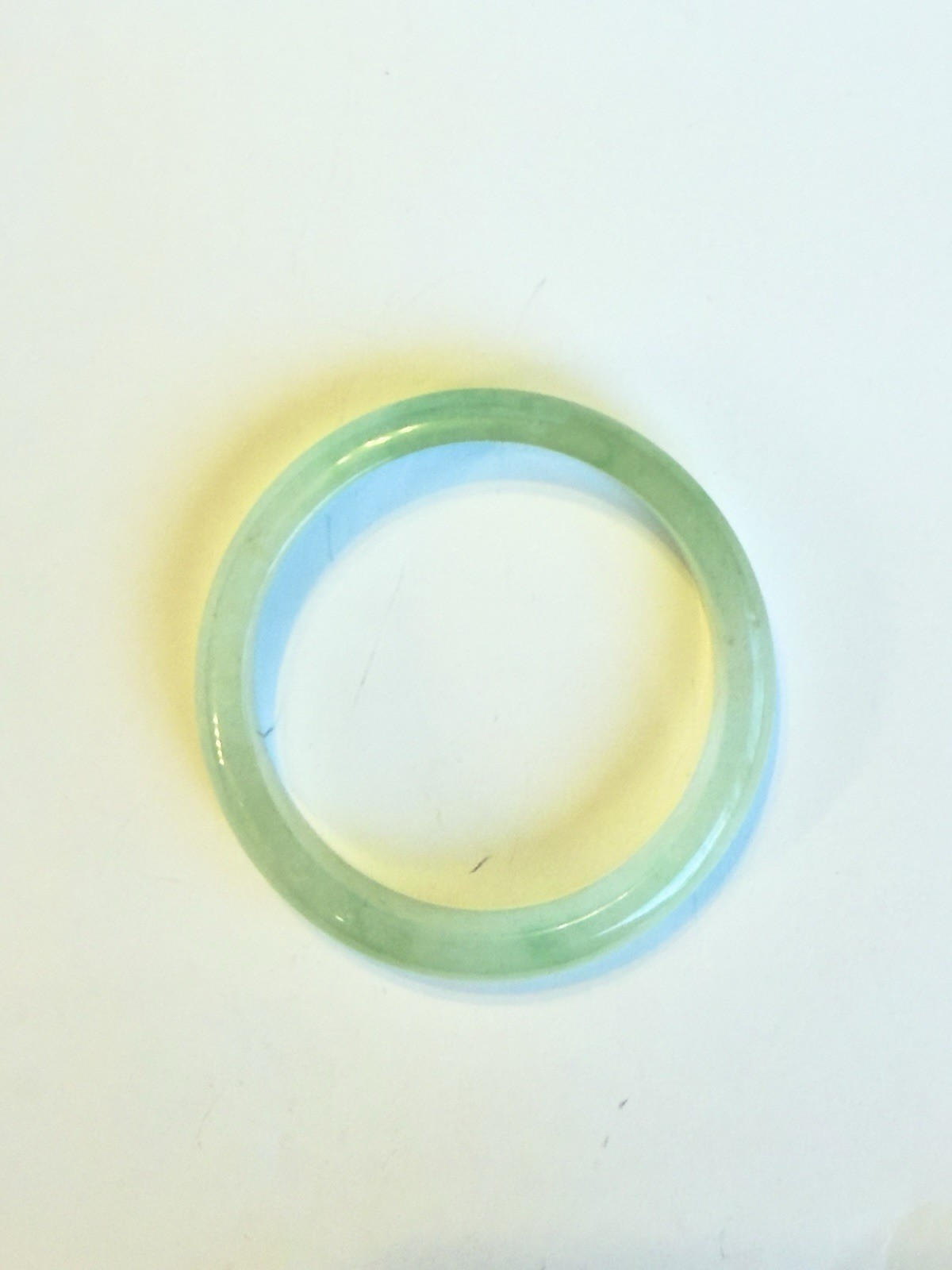 Vintage JADE Bangle Bracelet, Icy Green, Semi-translucent, 40g