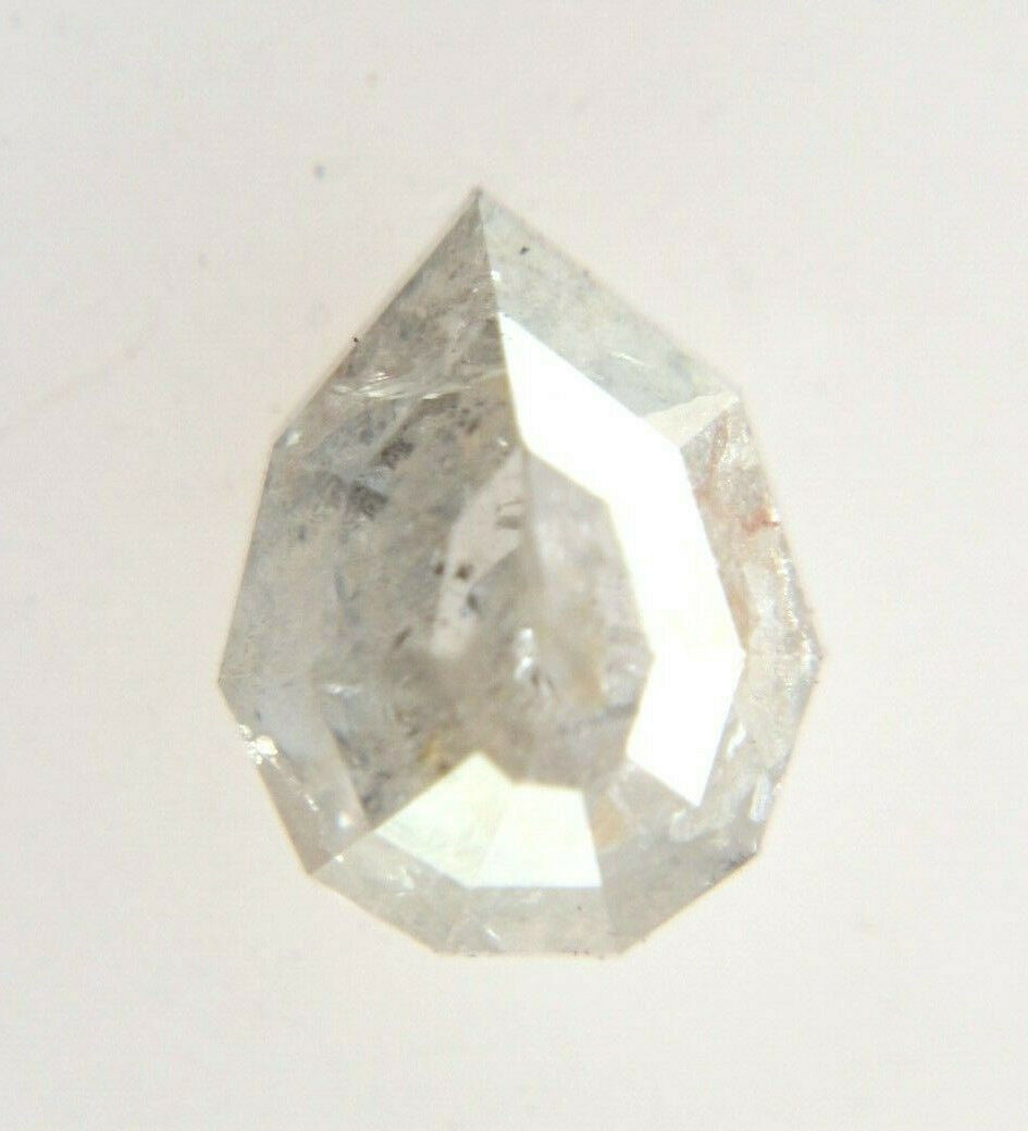 0.54cts Geometric Pear Shape Salt n Pepper Rose Cut Diamond 5.43×4.34×2.92 MM