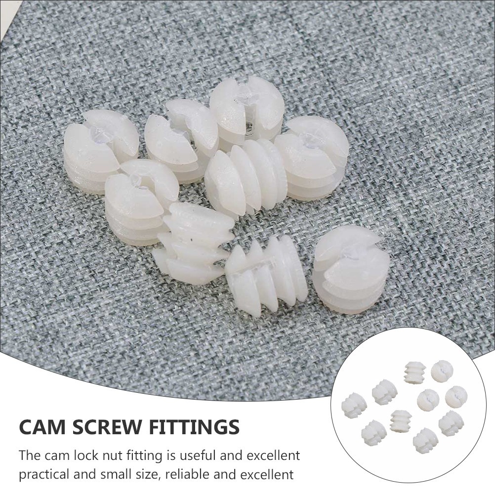 24 Sets Durable Cam Bolt Nut Dowels Furniture Fasteners Plastic Zinc Alloy Metal