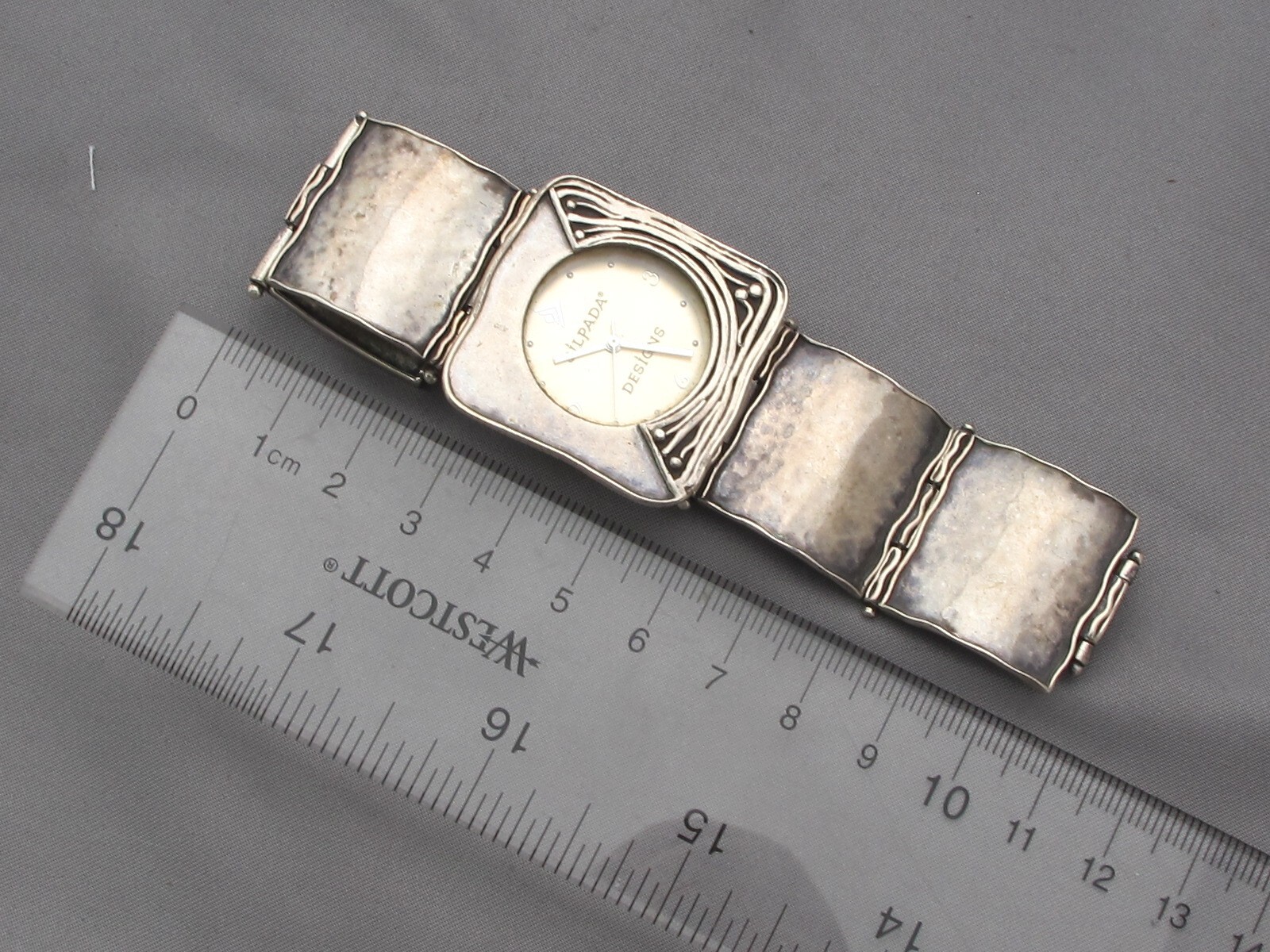 UNUSUAL Womens SILPADA DESIGNS Sterling Silver LINK WATCH-Applied Wires-6.25 In