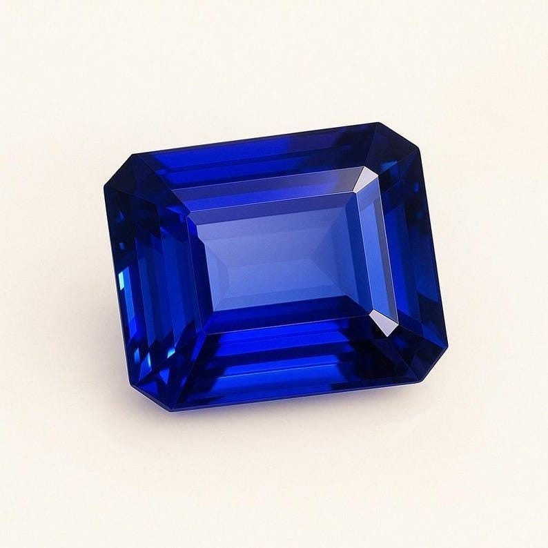 11.70 Ct Natural Blue Flawless Sapphire Emerald Cut GIE Certified Loose Gemstone