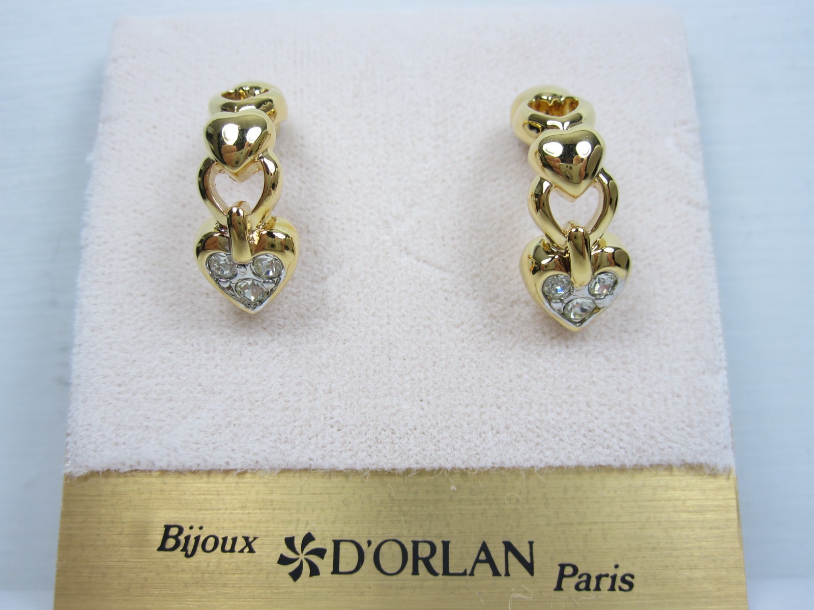 D’Orlan Gold Plated Pierced Earrings with Swarovski Crystals – 8956