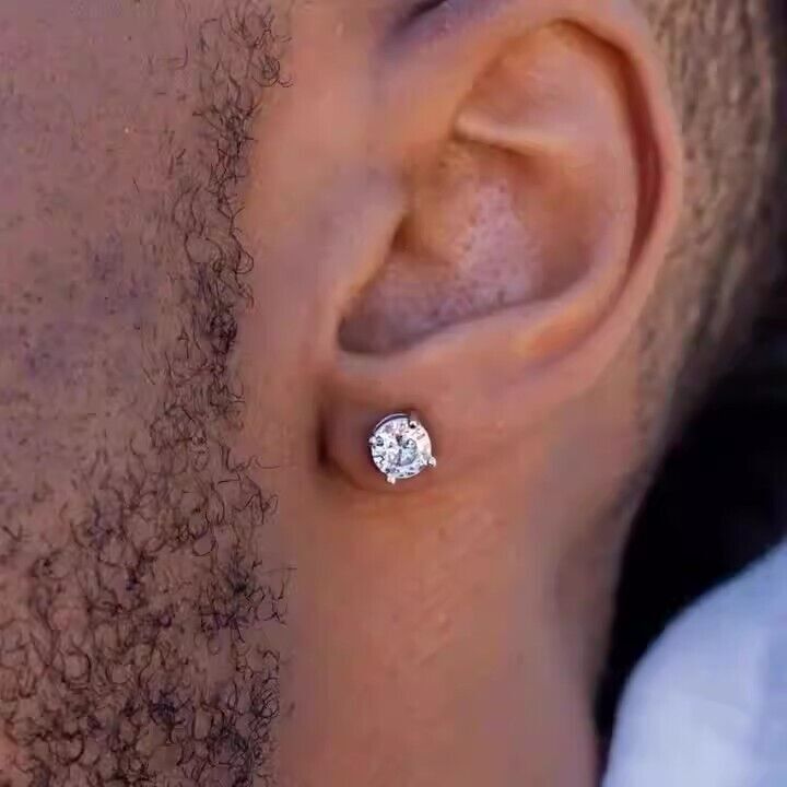 5/6.5/8 mm Round Cut VVS1 Certified GRA Moissanite Stud Earrings PUSH/SCREW-BACK