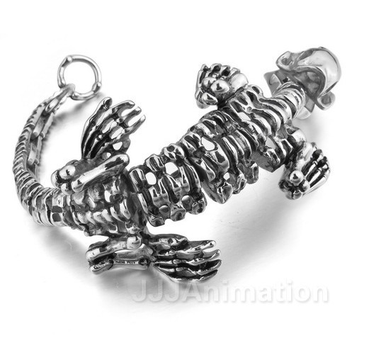 Pure Stainless steel sexy dragon skeleton Bracelet Biker Chain Gothic Men Gifts