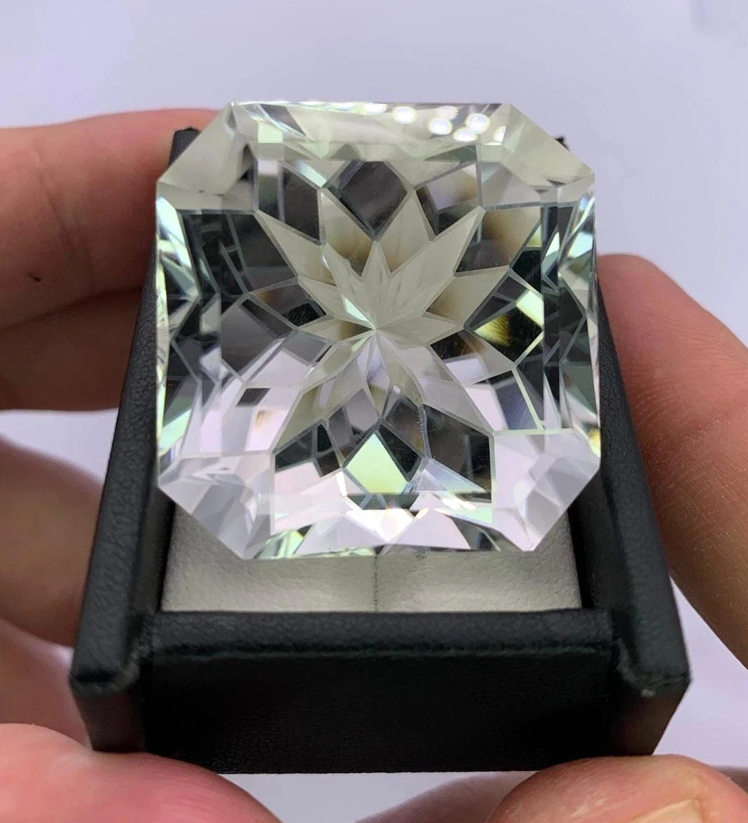 49 Ct Certified Asscher Cut Natural White Sapphire Loose Gemstone A+++