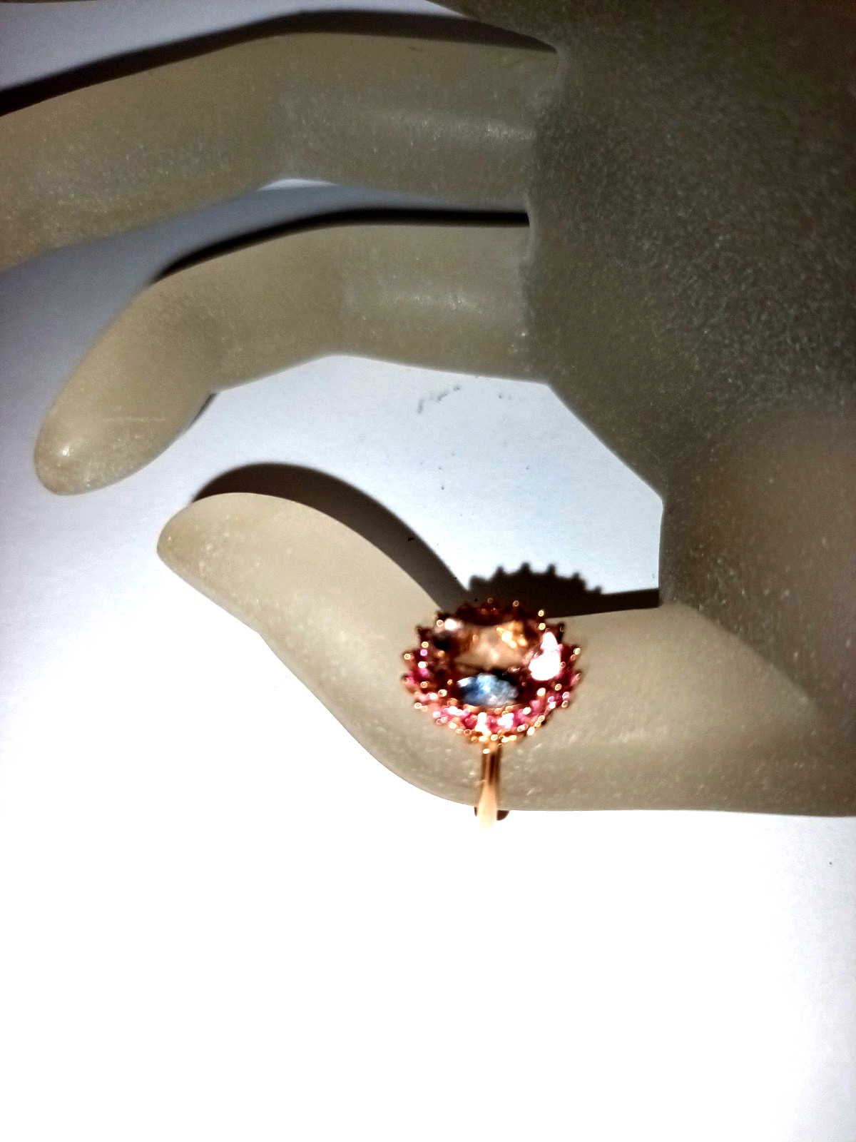 750 Rose Gold 18ct Ring 1 Large Morganite 18 Pink Tourmaline Entourage 17/54