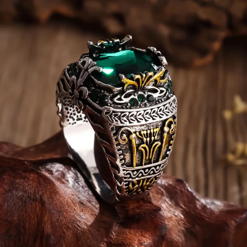 Silver Sterling Handmade Jewelry Black Men’s Ring All Size Fashion Ring 2025