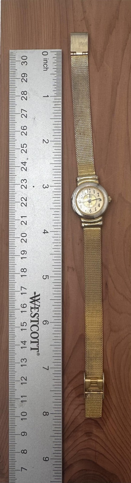 Kathy Ireland Watch Womens Gold Silver Tone Mesh Quartz Japan Movt K1825 V377