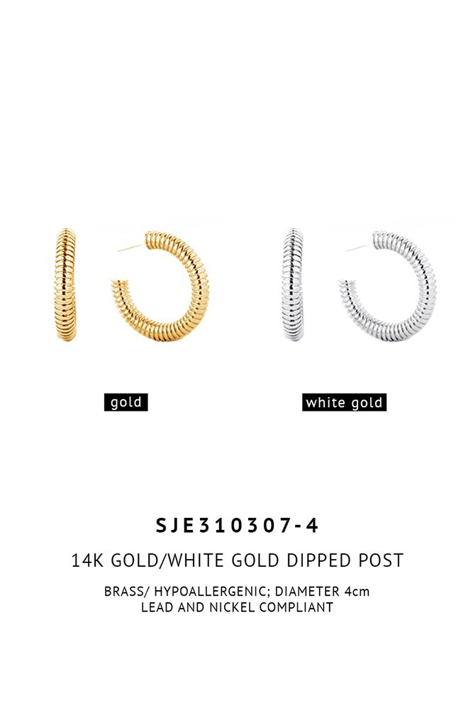 Do Everything in Love 14K Gold/White Gold Dipped Post Earrings KOREA 4cm