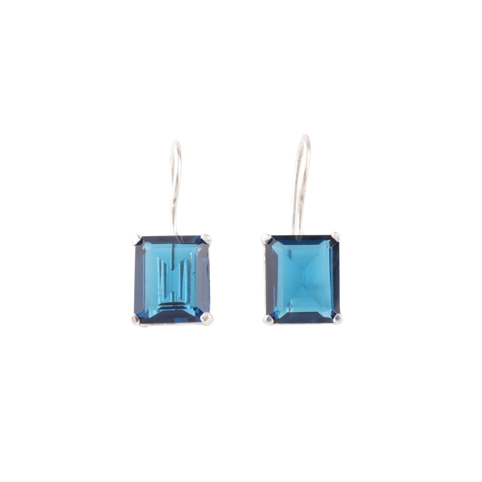 Natural London Blue Topaz Gemstone 925 Sterling Silver Handmade Earrings 1.06″