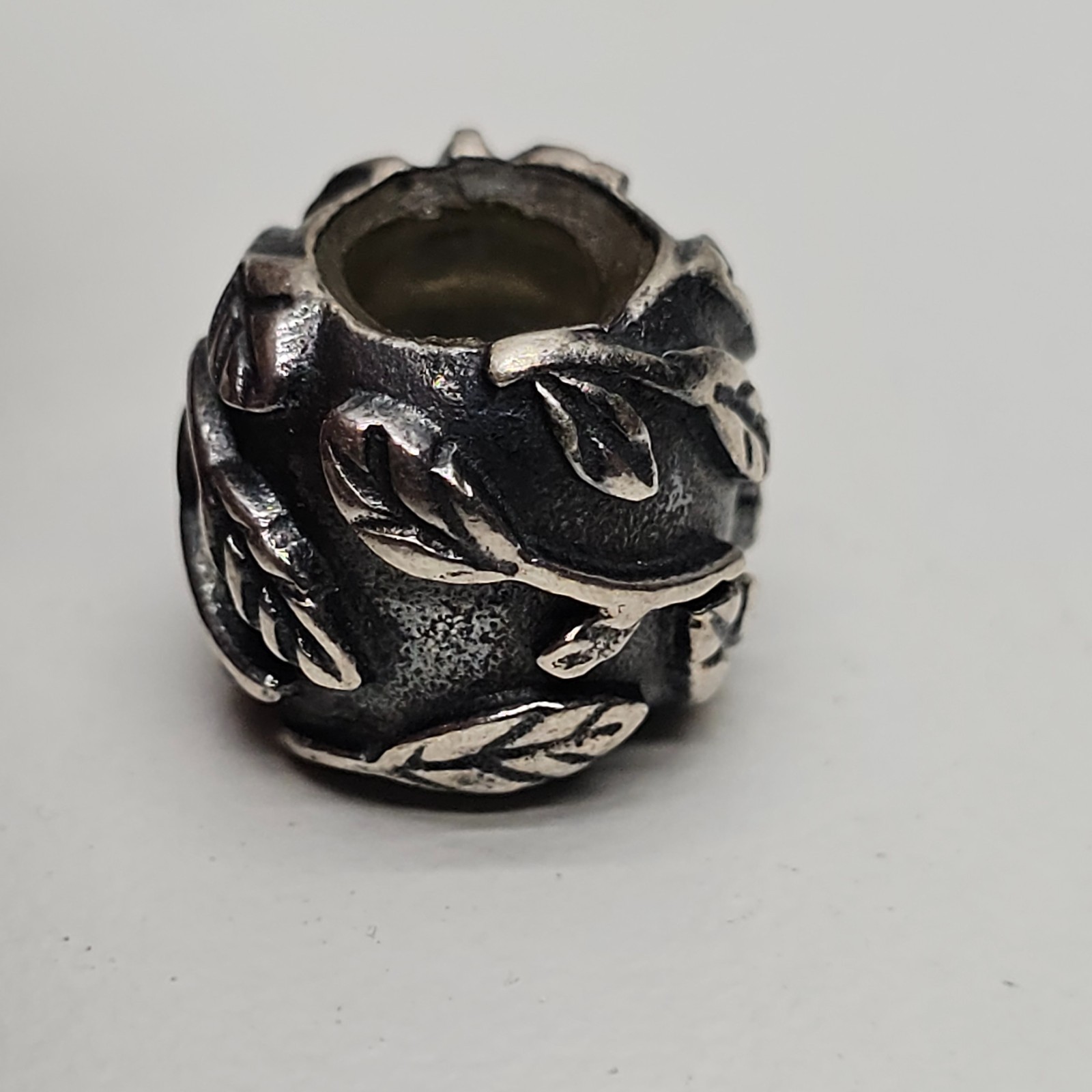 Authentic Pandora Vine Leaves Charm Bead 925 Sterling Silver Oxidized Finish