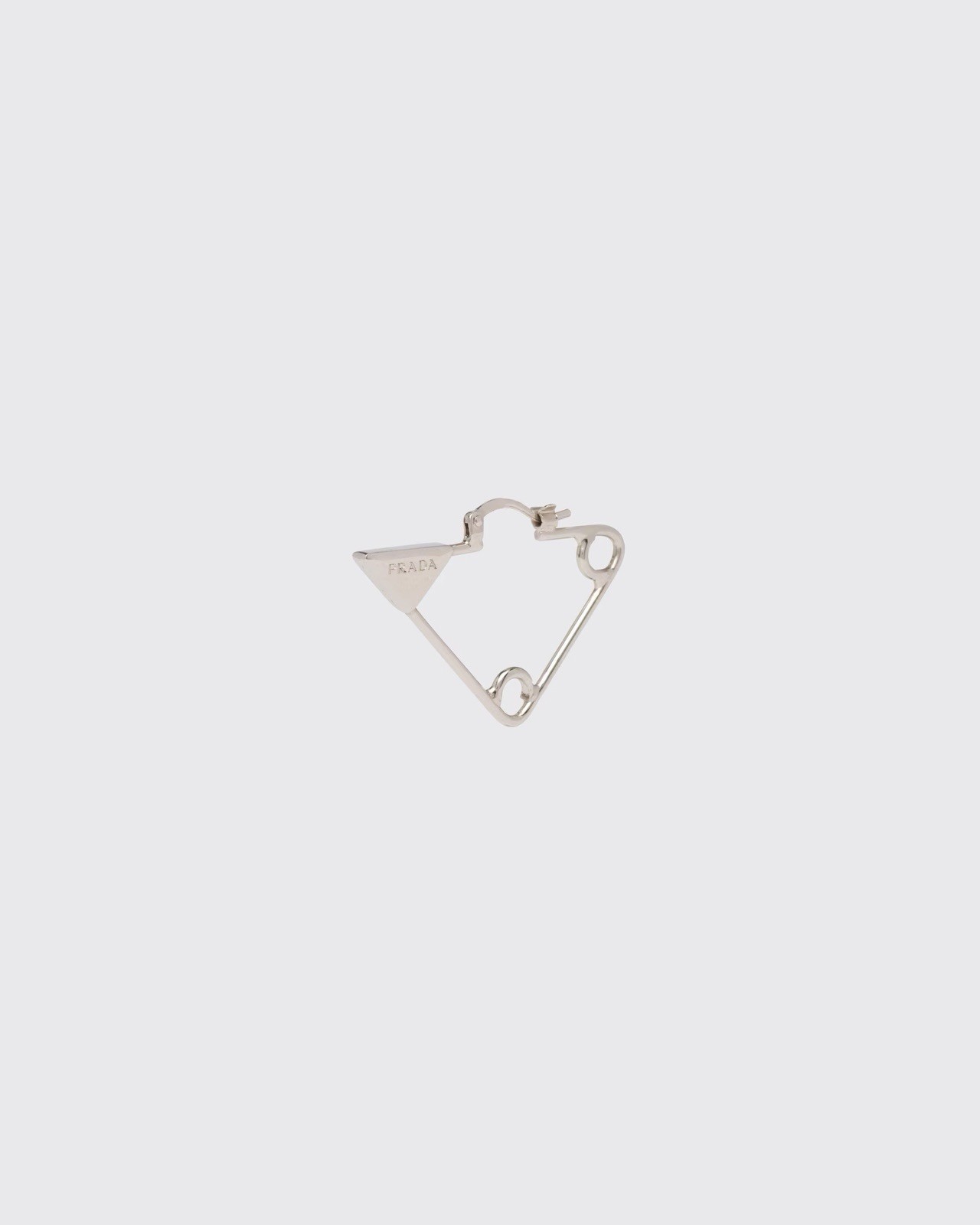 Authentic Prada Symbole Single Earring Left Lobe Silver Modern Punk