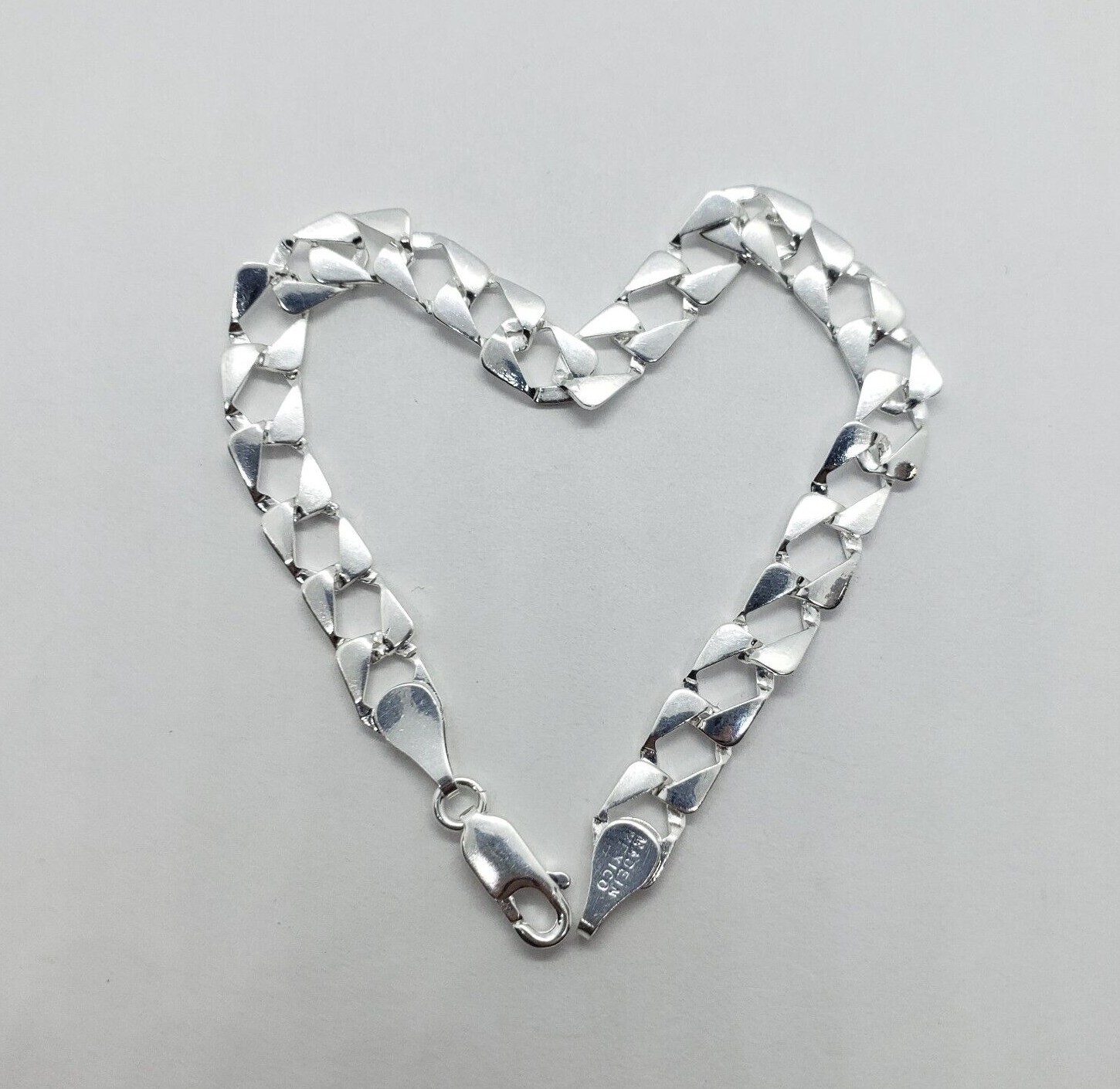 925 Sterling Silver Flat Mariner Link Chain Bracelet 7mm 1/4 inch Wide 7″ Long